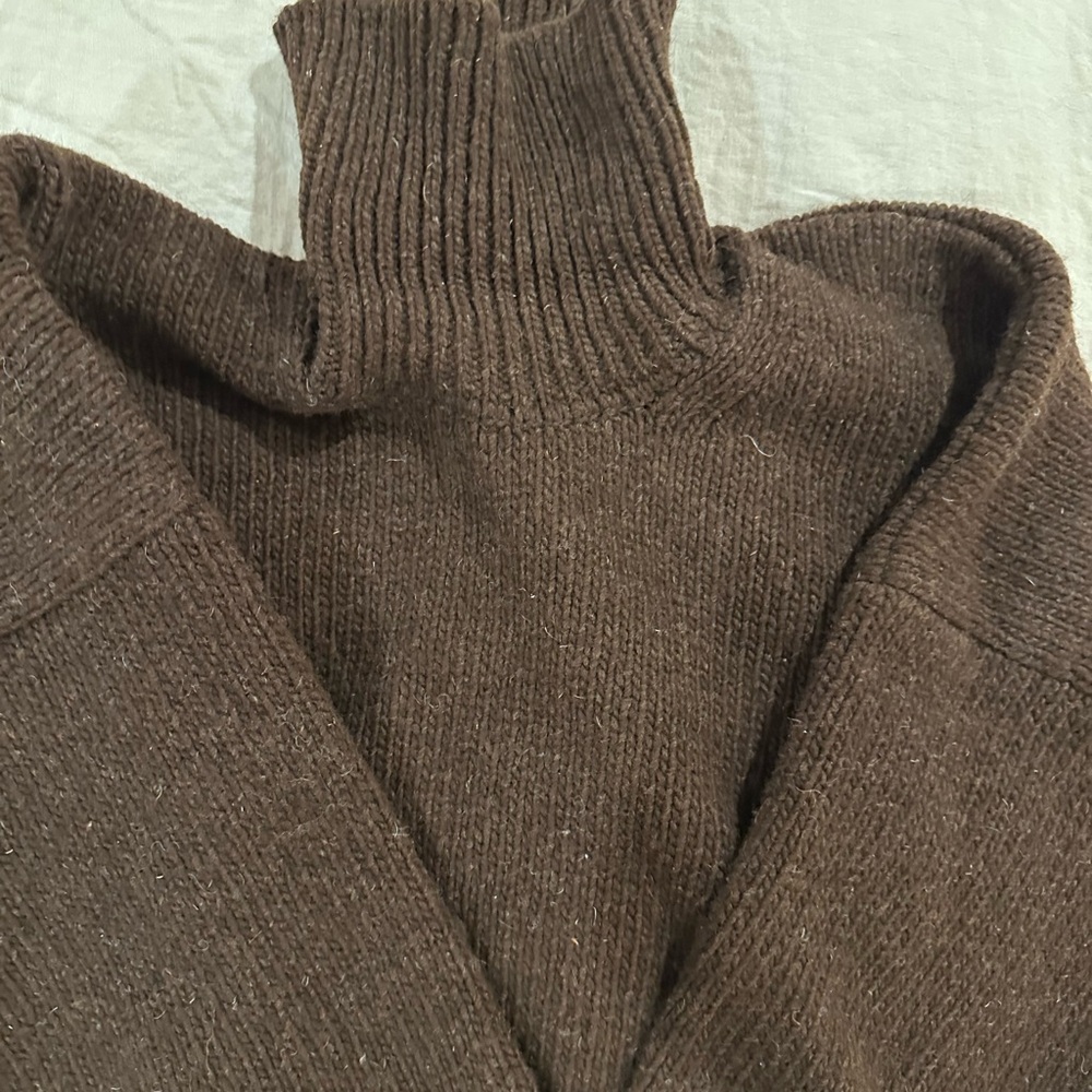 Babaa Dark Brown Chunky Turtleneck Sweater - Picture 4 of 5